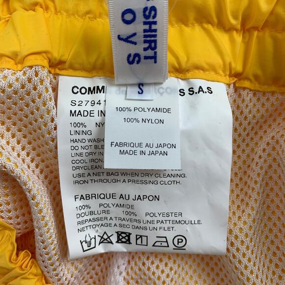 COMME des GARCONS SHIRT Size S Yellow Pink Stripe Polyamide Shorts - Picture 4 of 6